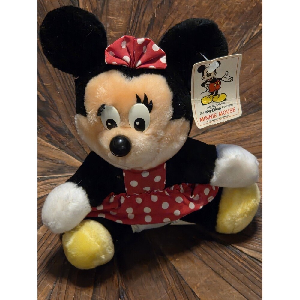 Vintage Minnie Mouse Plush Toy with Original Tags